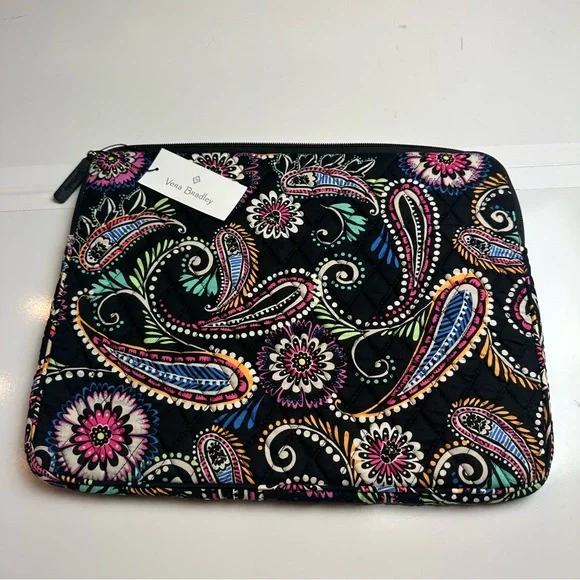 Vera Bradley Multicolor Paisley Laptop SleeveQuilted Cotton 14” ProtectiveCase - Picture 2 of 8